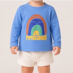 Patagonia Baby Capilene Silkweight Longsleeve Rainbow Wave Blue 3-6M NWT